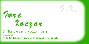 imre koczor business card